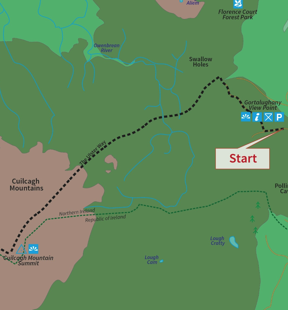 Cuilcagh Hikers Trail   Map