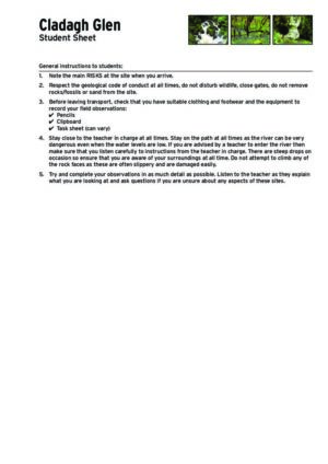 Cladagh Glen Student Sheets