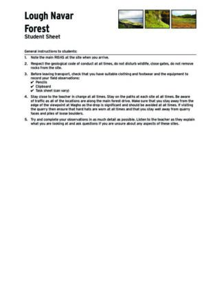 Lough Navar Forest Student Sheets
