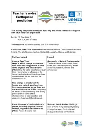 Teacher Notes   Earthquake Predictions