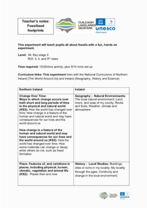 Teacher Notes   Fossilised Footprints