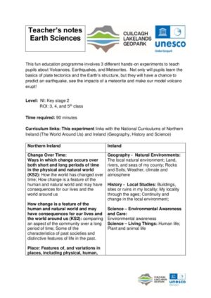 Teacher Notes Earth Sciences
