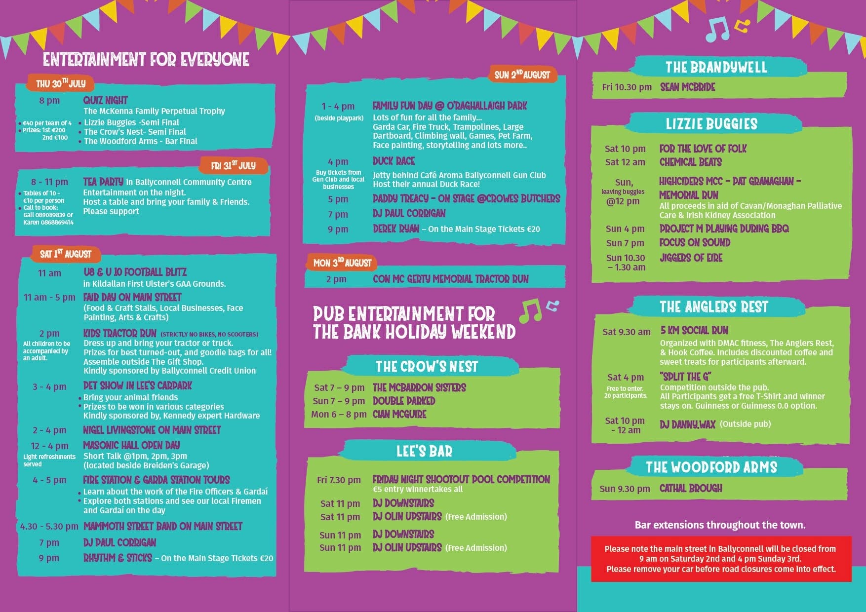 Ballyconnell Community Fesitval Itinerary